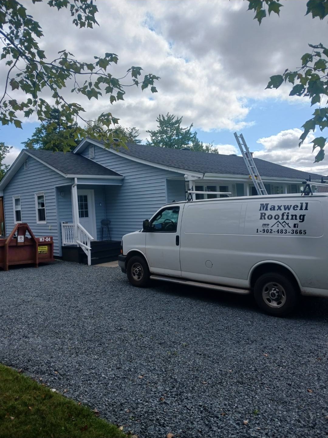 Roof damage photographed and documented for an insurance claim by Maxwell Roofing in the Halifax area, Nova Scotia